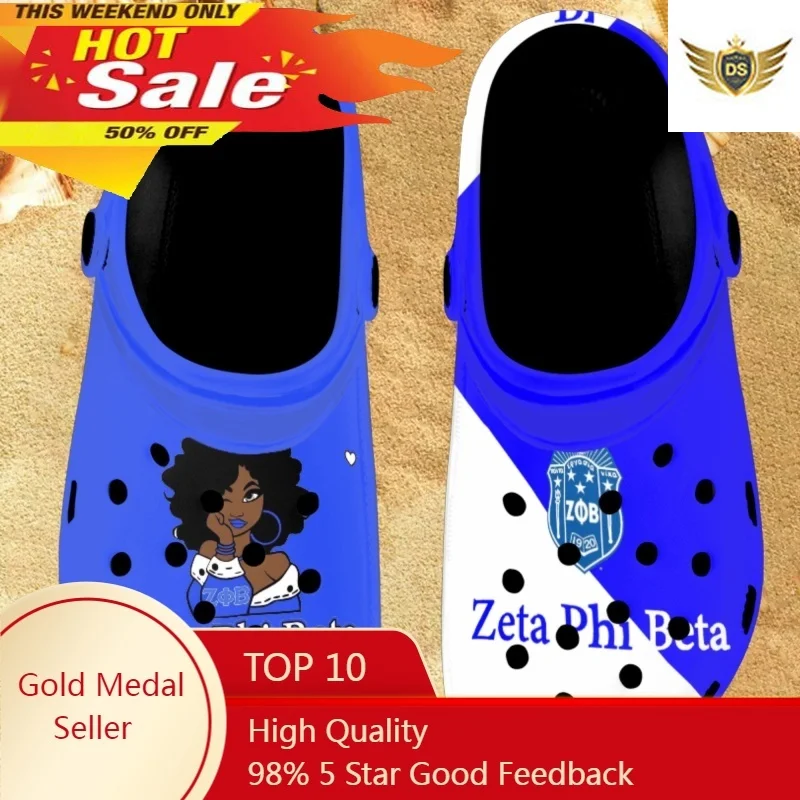 

Zeta Phi Beta Design Summer Slides Slippers Lightweight Beach Wading Shoes Women's Casual Garden Sandals Zapatos