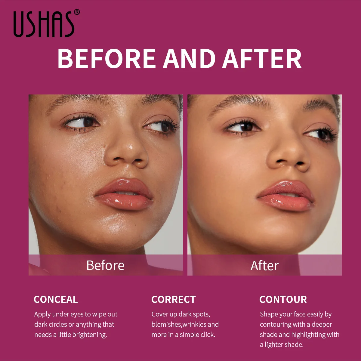 Facial Concealer Sponge Head Matte Liquid Foundation Makeup Oil Control Long Lasting BB Cream Waterproof Brighten Cosmetics 5