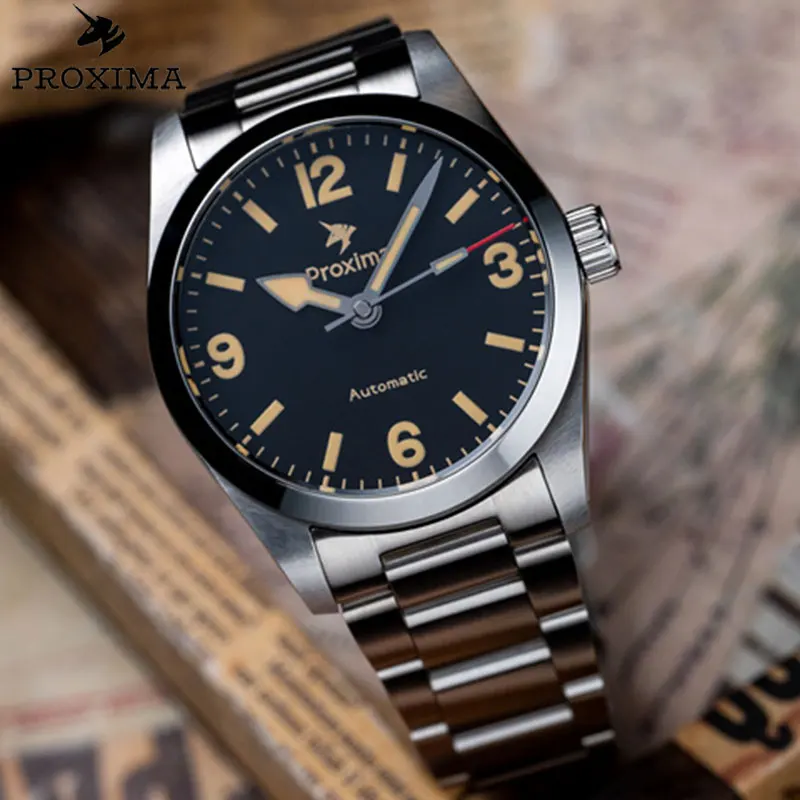 

Proxima Vintage Diver Men's Watch 20Bar Waterproof Sapphire Crystal PT5000\SW200 Automatic Mechanical Wristwatch BGW-9 Luminous