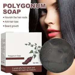 100G Polygonum Hair Darkening Shampoo Soap Bar Repair Hair Gray To Shampoo Soap Shampoo Color Hair White Nourishing Black L5D1