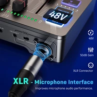 FIFINE Gaming Audio Mixer,Streaming 4-Channel RGB Mixer with XLR Microphone Interface,for Game Voice,Podcast,AmpliGame SC3 3