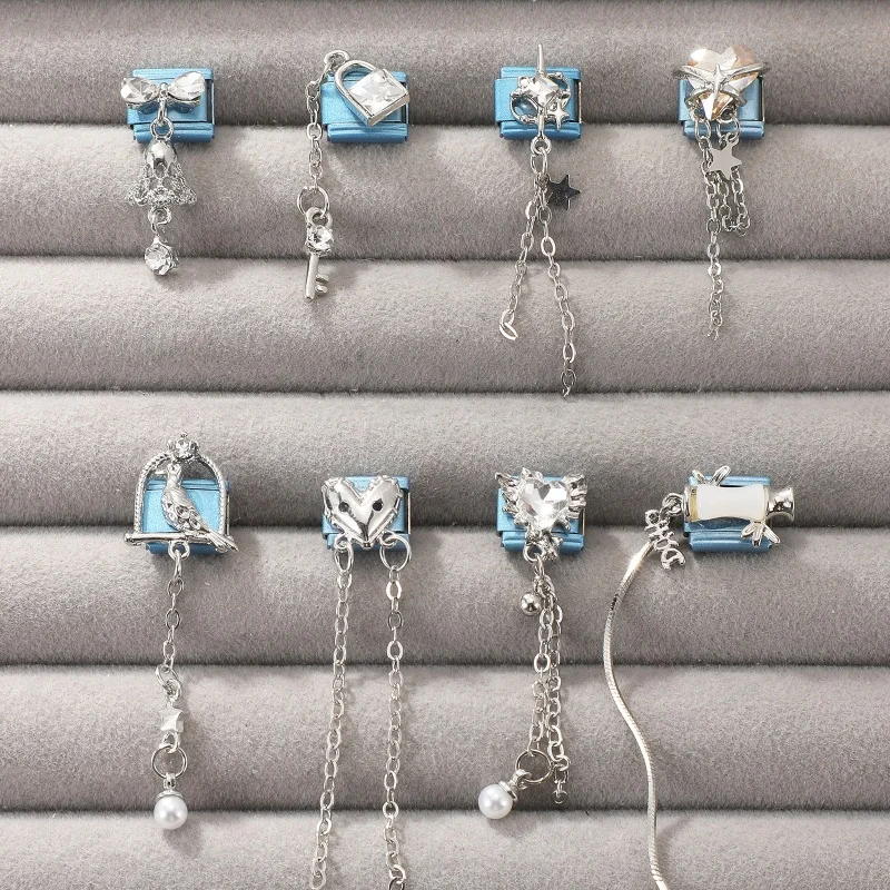 Zircon Pendant Italian Charm Stainless Steel Bracelet DIY Making