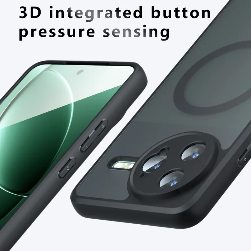 Magnetic Matte Frosted Back Cover with Wireless Charging Compatibility