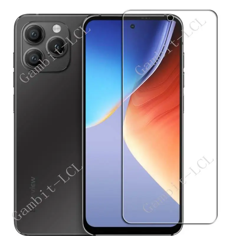 AQGG Custodia + Vetro Temperato per Blackview A96 (6.50) Cover Case Transparent TPU Morbido Silicone Bumper + 2 Pezzi Protezioni per Lo Schermo - Transparent