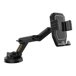 Adjustable Height Long Arm Car Phone Holder with Heavy Duty Suction Cup (Gray)