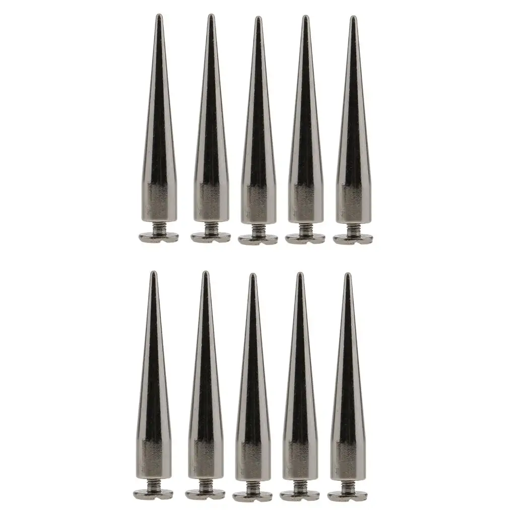 10pcs Metal Cone Rivet Studs Spike for Belt Bag Leathercraft Clothes Decor
