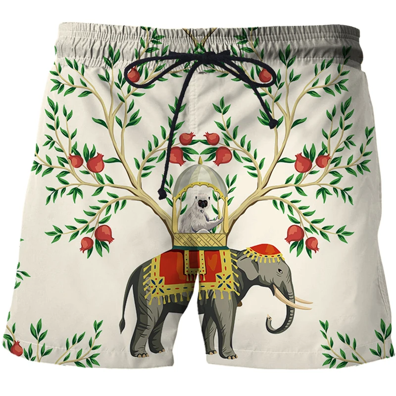 2022 Summer Men Women Unisex Casual 3D Print Flower, bird and plant illustration Fashion Male Pants Shorts Oversized Beach Short smart casual shorts mens Casual Shorts