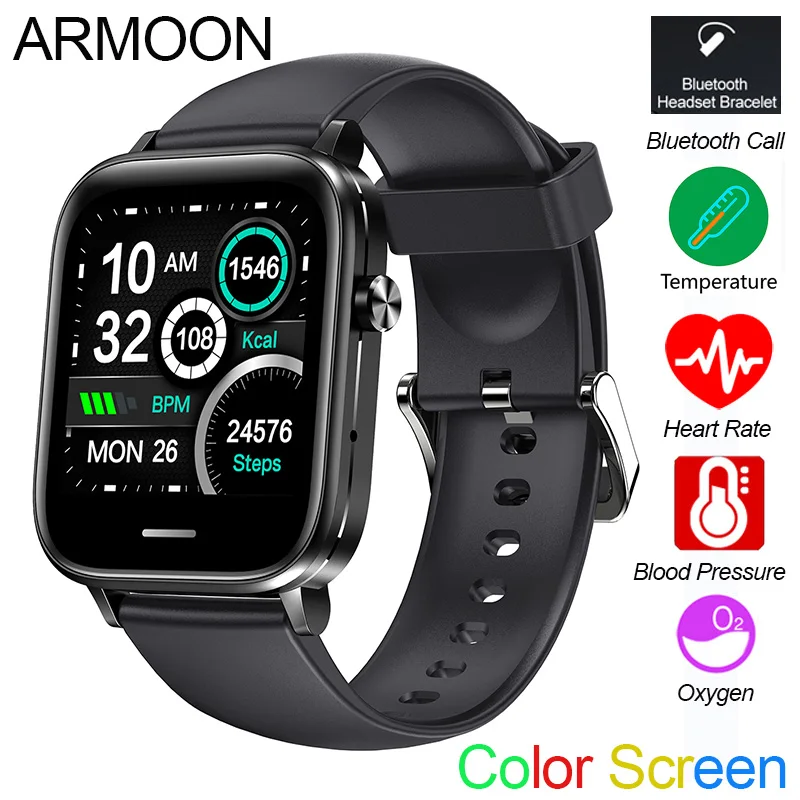 

Smart Watch H7 Heart Rate Blood Pressure Oxygen Fitness Tracker Temperature Men Women Sport Braclet Call SMS Alarm Color Screen