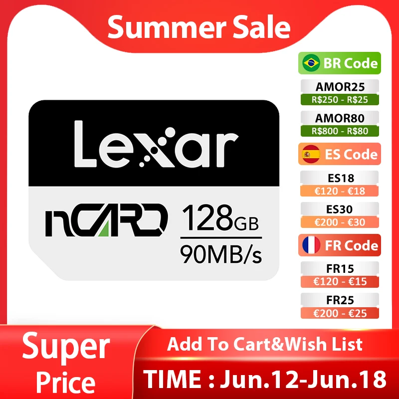 Original Lexar Ncard Micro Sd Card 128gb 256gb Nano Memory Card High