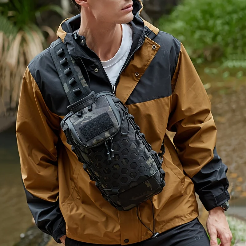 Bolso de pecho de pesca multifunción, bolso táctico para hombre