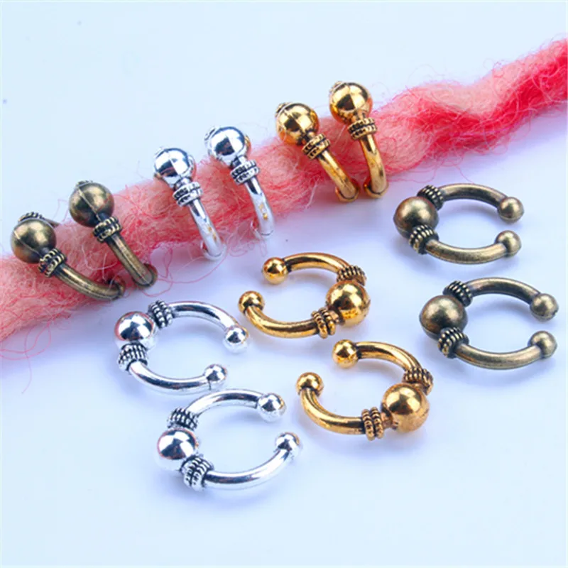 

20pcs Big Hole Round Carved Spacer Beads Hair Braid Tube Hollow Hair Dread Bead Dreadlock Cuffs Jewelry Decoration Accessories