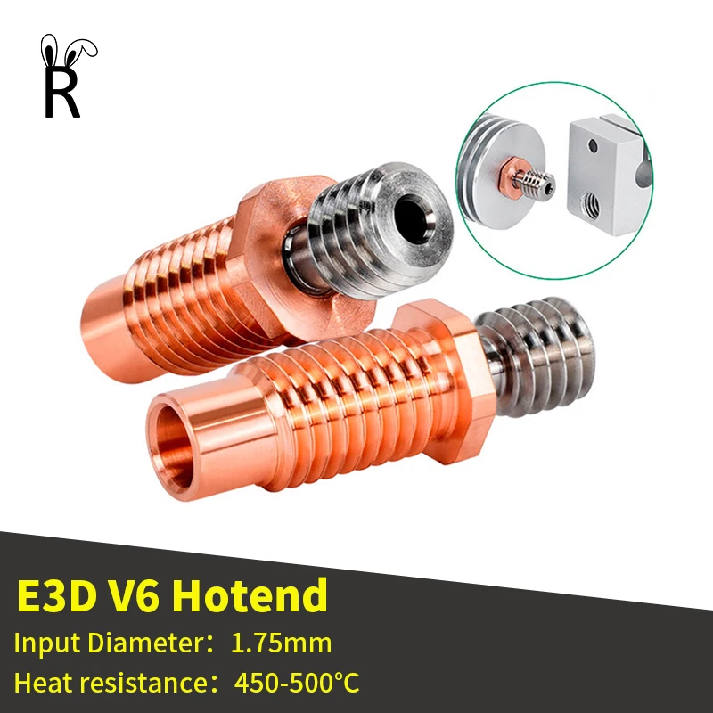 3D Printer Feeding Tube Pipes Titanium Alloy 1.75mm Filament E3D V6 High-Quality Throat HeatBreak 3D Printer Hotend Throat Parts