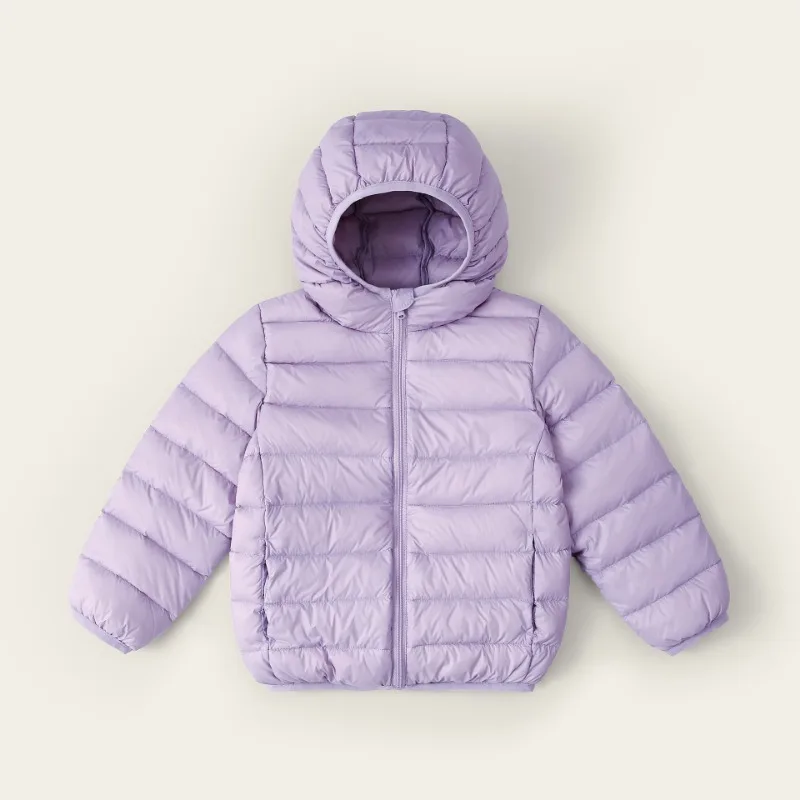 Boys Girls Down Coat Lightweight Puffer Jacket Hooded Zipper Fashion Winter Cashmere Content 90% Warm and Cozy