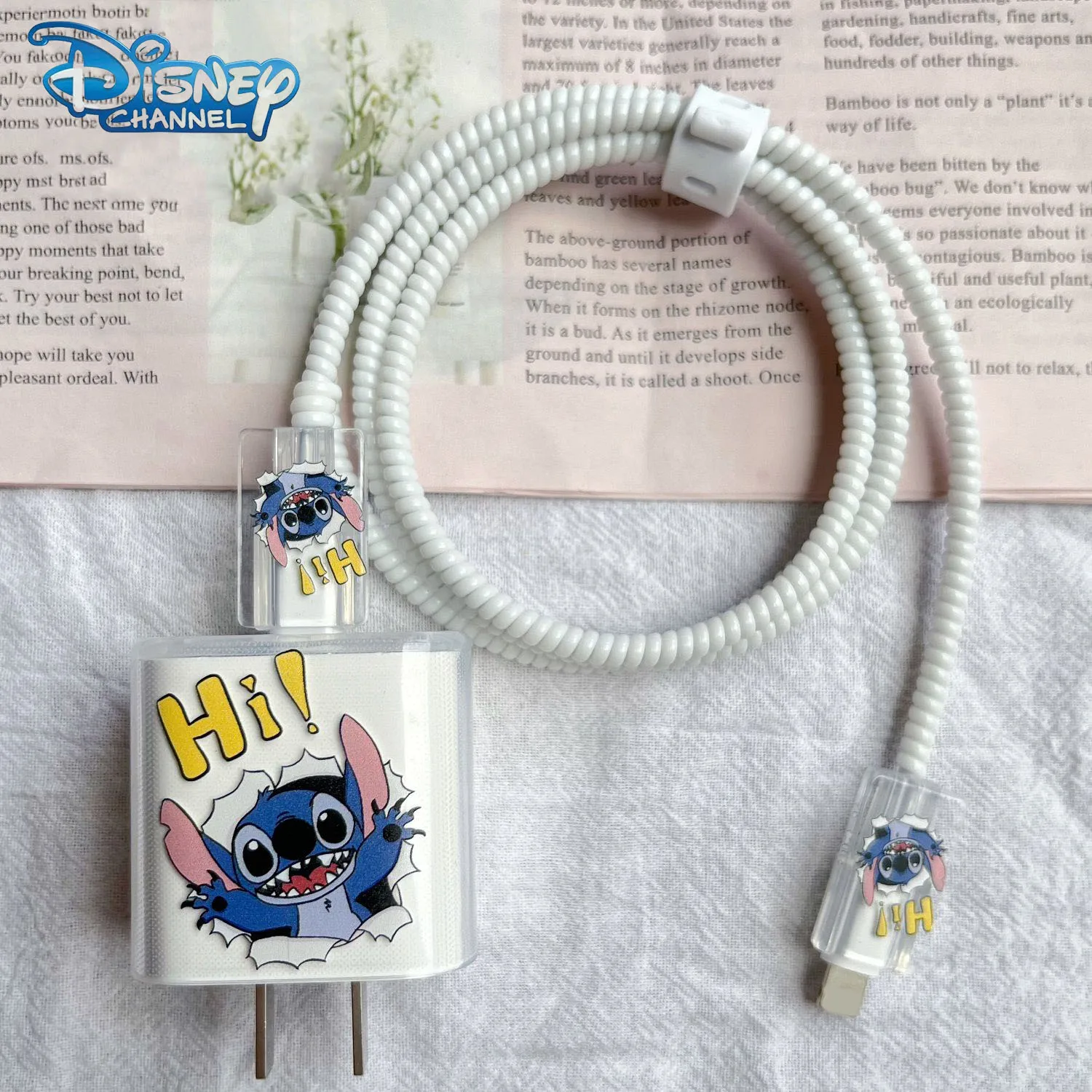 Disney Stitch Charger Cavo Dati Cover Protettiva Per Iphone 14 13/12/11 Pro Max 18W/20W Anti-Break Soft Glue Shell Winding Rope