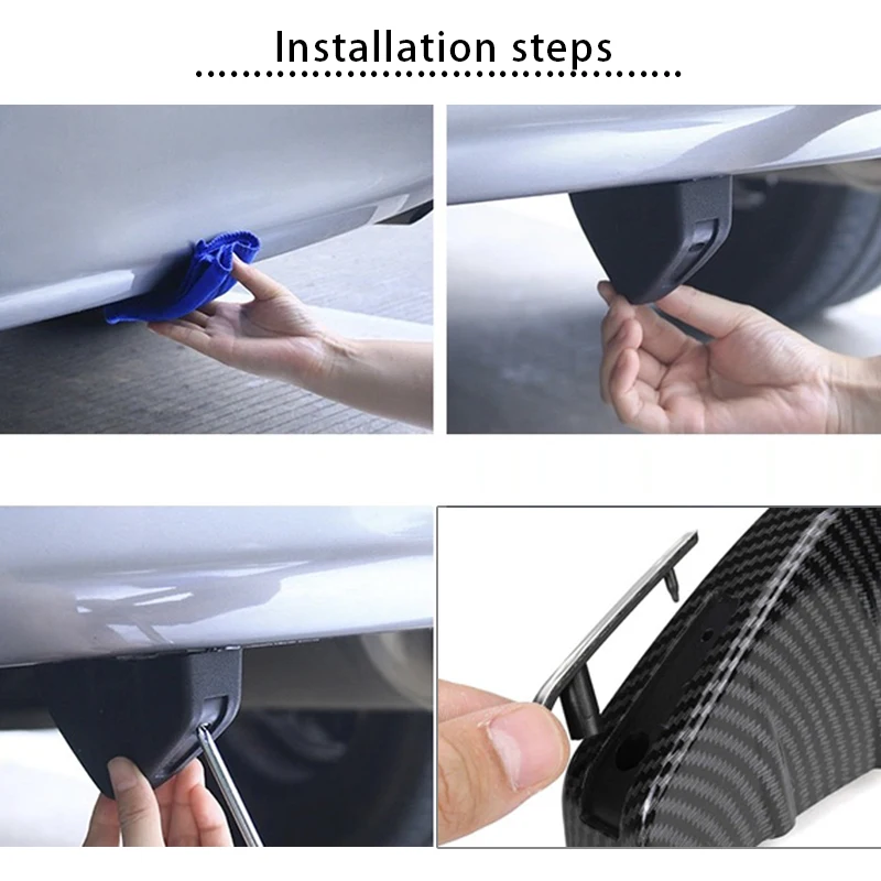 Auto achterbumper diffuser, universele zwarte ABS auto achterbumper haaienvin spoiler diffuser(Zwart