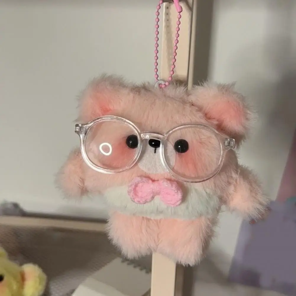 

Metal Buckle Plush Accessory Cute Bear Plush Pendant with Hanging Chain Egg Boy Doll Ornament Stuffed Keychain Charms for Game