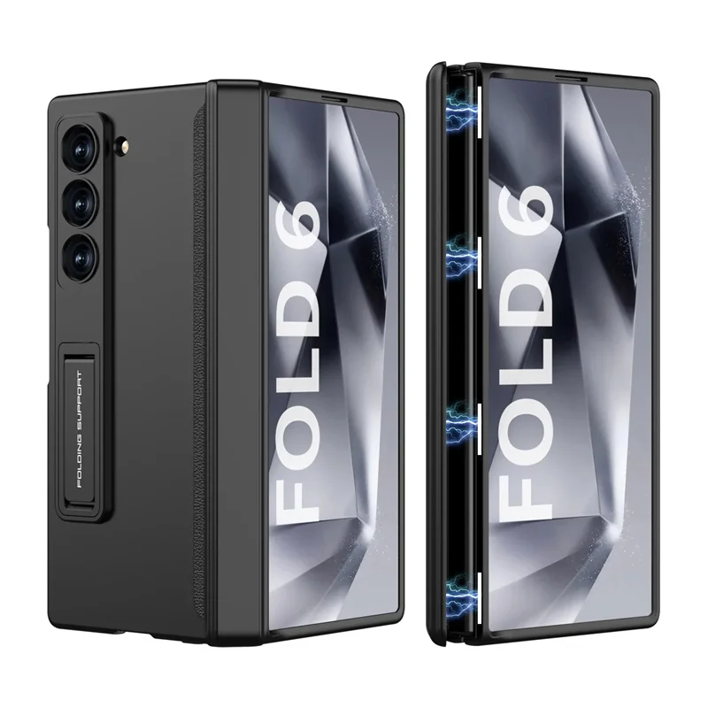 GKK Magnetic Hinge Case with Tempered Glass Bracket and Matte Plastic Cover