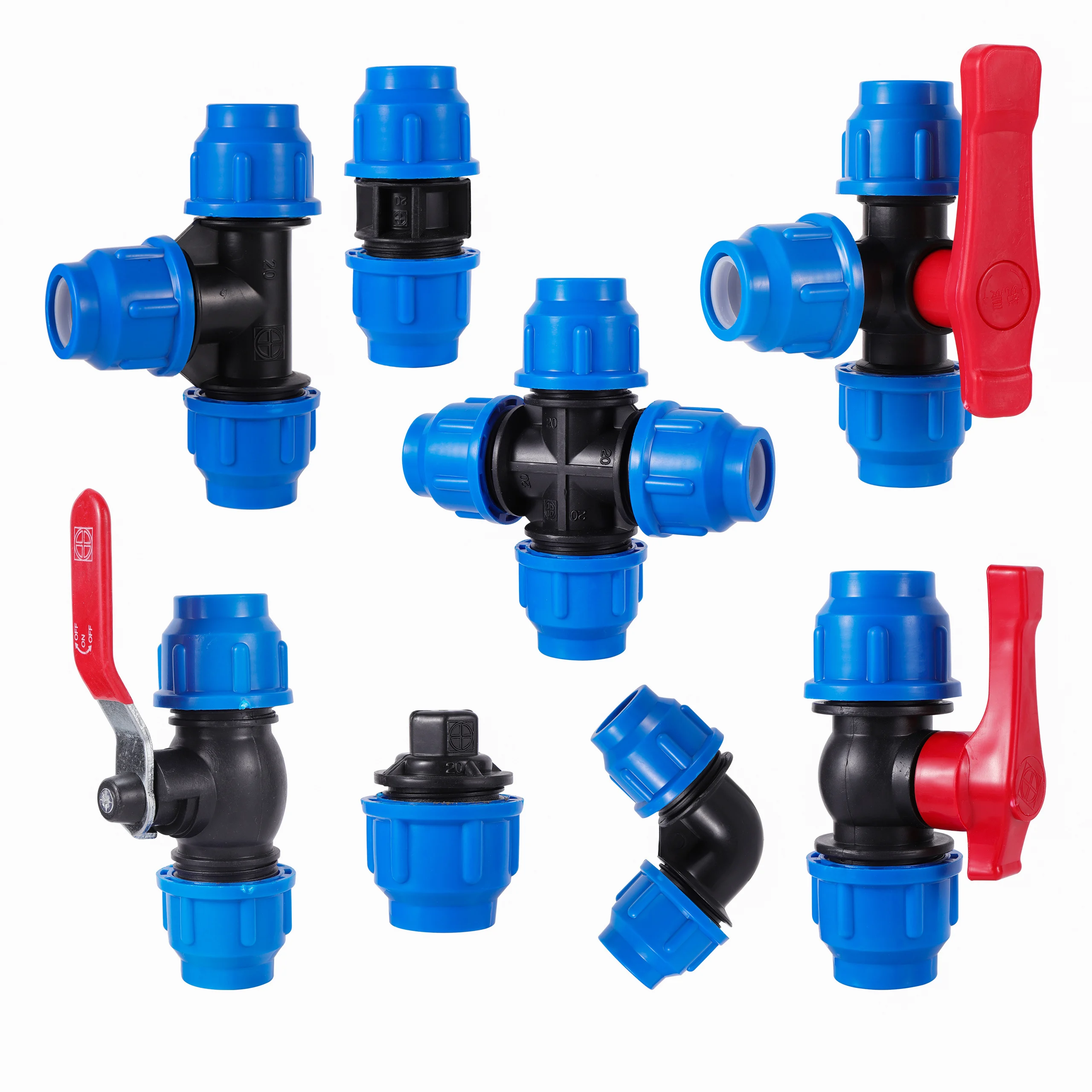 PVC PE Tube Tap Water Splitter 1Pc 20/25/32/40/50mm Plastic Quick Valve Connector Agriculture Irrigation Water Pipe Fitting