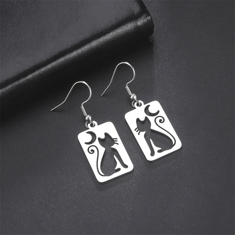 Orecchini A Goccia Donna In Argento 925 Con Gatto: Pendenti A Forma Di Gattino, 1,1x1,4 Cm, Leggeri (1,4 G), In Sacchetto Di Velluto Belons - 2