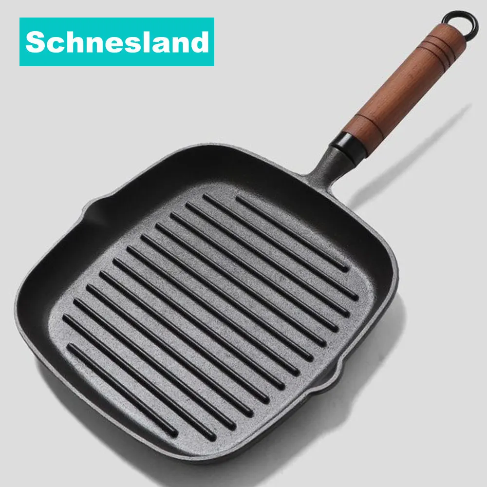 Schnesland Grill Pan for Stove Tops Nonstick Marble Coating Aluminum  Induction Steak Pan with Pour Spout