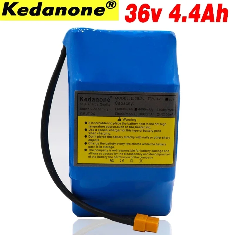 

100% NEW KEDANONE 10S2P 36v rechargeable lithium-ion battery 4400 mAh 4.4AH battery pack for self-suction hoverboard unicycle