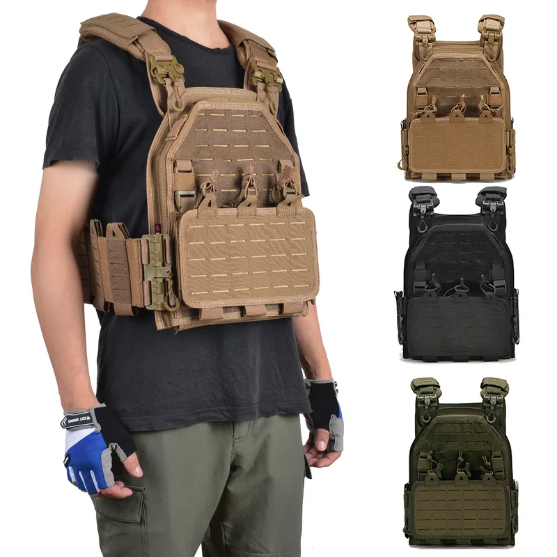 

Military Molle Protective Vest Tactical Cs Wargame Army Durable Vests Quick Release Shooting Airsoft Paintball Hiking Training