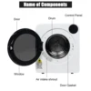 Electric Compact Laundry Clothes Dryer Tumble Dryer Easy Control Panel with LED display for Variety Drying Mode Portable Dryer 2
