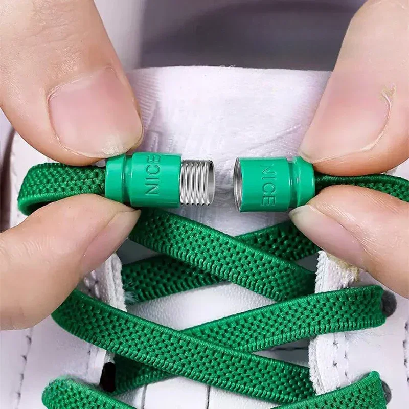 8colors Rotation Capsule Lock Shoelaces Without Ties Elastic Laces Sneaker Flats No Tie Shoe Laces Kid Adult Shoelace Shoes 6MM elastic shoelaces sport shoelaces