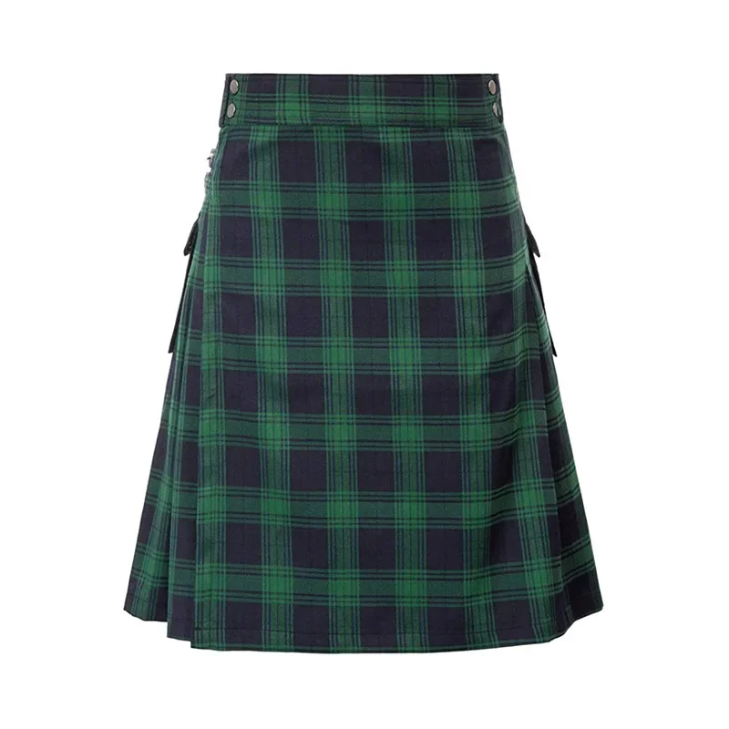 Men's Scottish Festive Skirt Men's Check Contrast Pleated Skirt 2