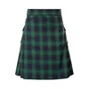 Men's Scottish Festive Skirt Men's Check Contrast Pleated Skirt 2