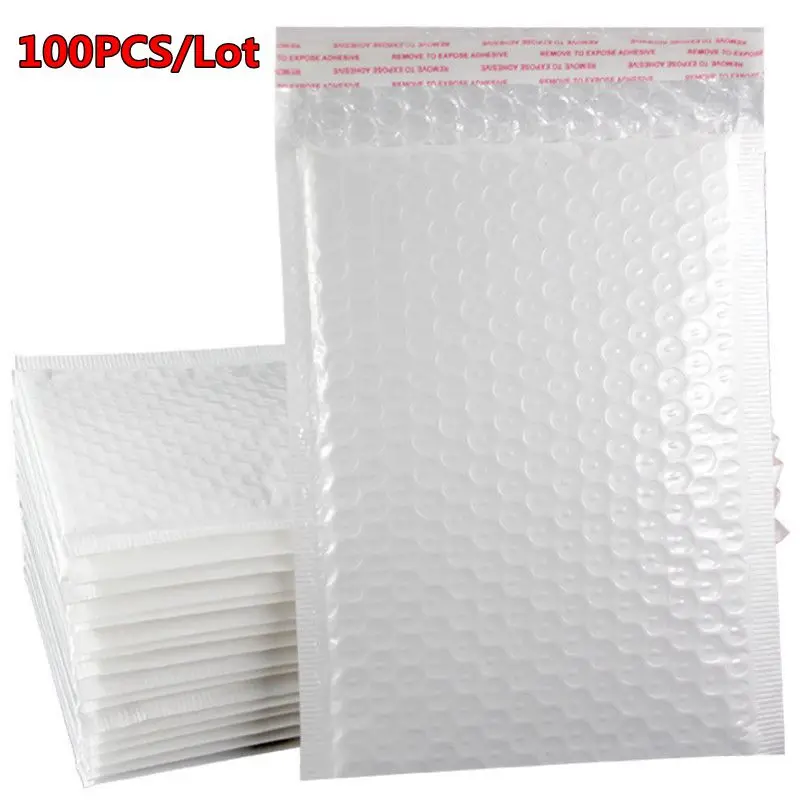 100PCS/Lot Envelope Bags White Foam Self Seal Mailers Padded Shipping Envelopes Mailing Bag Shipping Packages Bag With Bubble