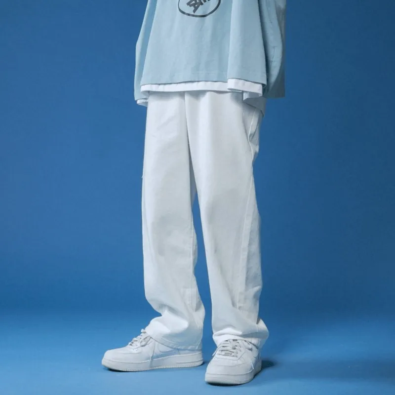 White Jeans Men Loose Denim Trousers Neutral straight pants pour hommes Wide Jeans Streetwear Casual Man Women Pants Bagy jeans 4