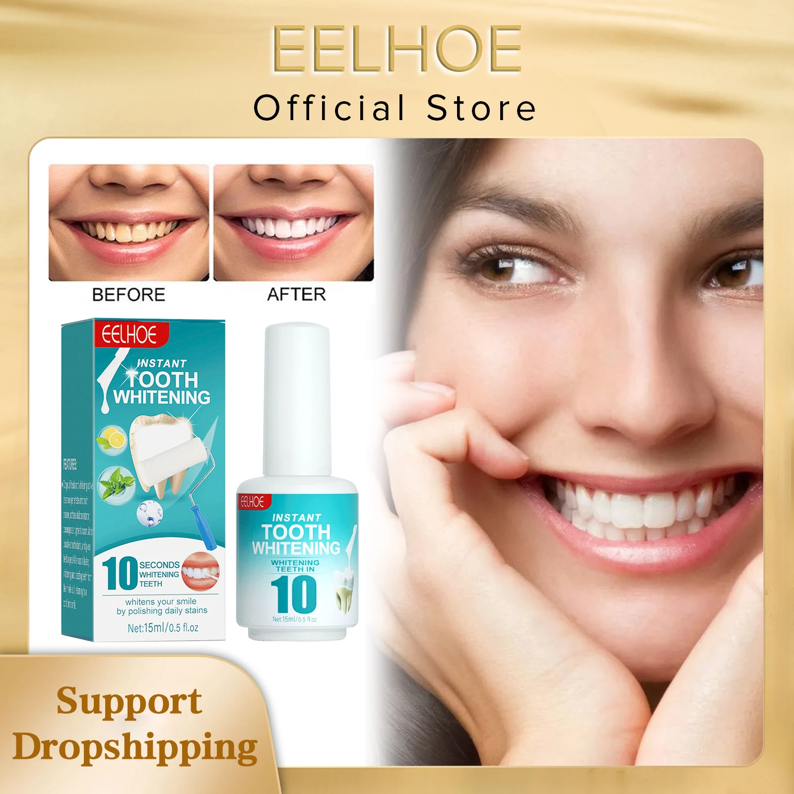 EELHOE Instant Teeth Whitening Paint Whitener Bleach Remove Plaque