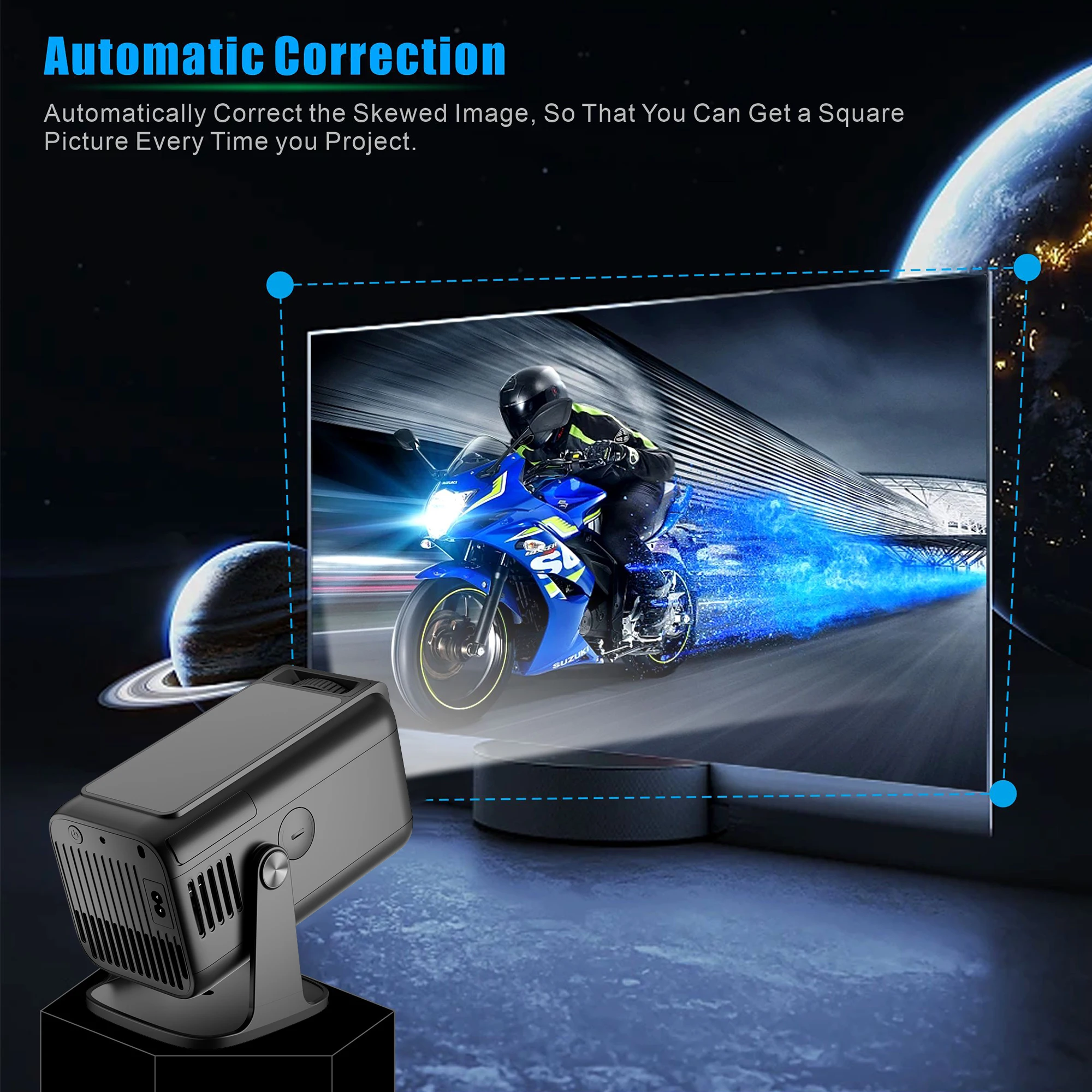 HP320 Mini Projector 4K Supported Wifi6 270 ANSI Home Theater 180&deg; Flexible BT 5.0 Beamer 1920*1080P Projetor Portable