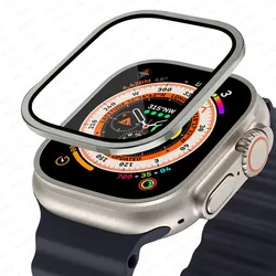 Premium Tempered Glass Screen Protector with Metal Bumper - Anti - Scratch, High Definition Film - 49MM Ultra (New starlight)