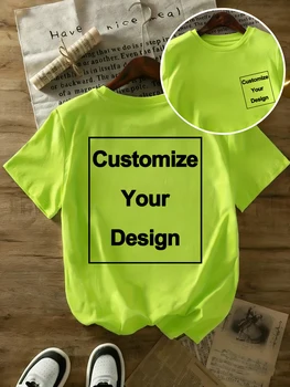 Custom Cotton T-Shirts Womens Summer Short Sleeve Tops O-Neck Oversized T Shirts Casual Personalization DIY Logo/Graphic Clothes 1