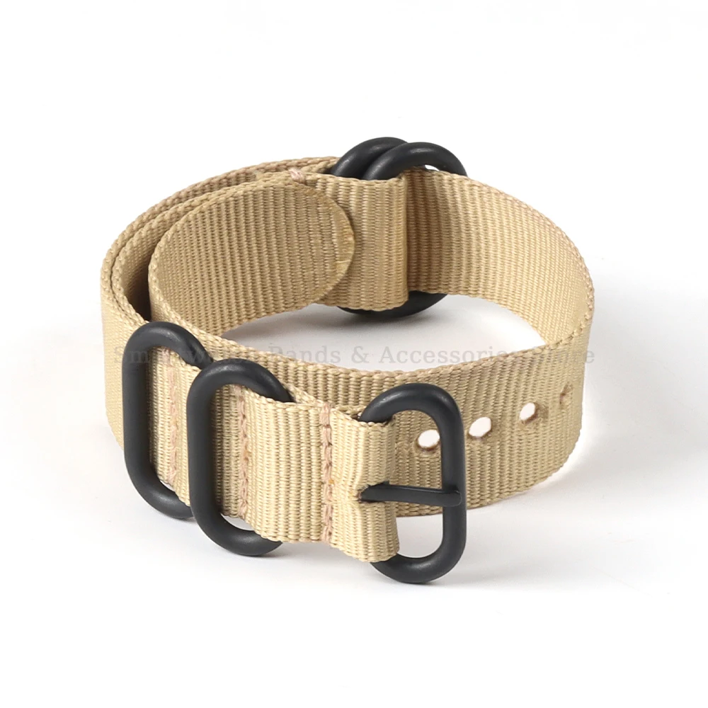 Nylon Fabric Woven Watch Strap with Black Buckle