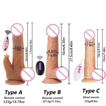 Wireless Realistic Dildos Heating Telescopic Vibrator Dildos Tongue Licking Clitoris Lick Stimulation Dildo Sex Toys for Women 6