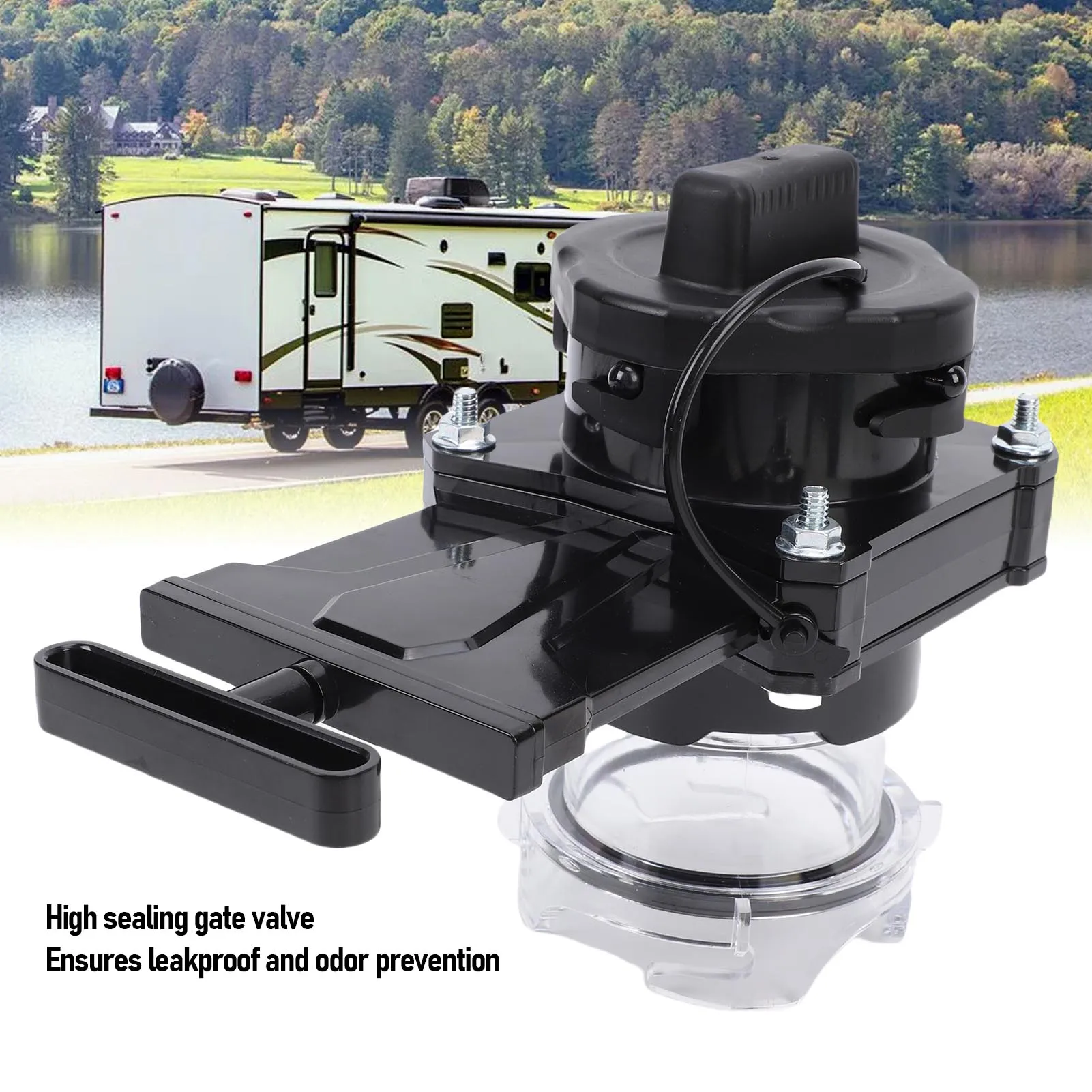 3 Inch RV Gate Valve RV Gate Valve with 3 Inch Clear Adapter Leakproof Odorproof Waste Valve Sewer Valve for RV Trailers