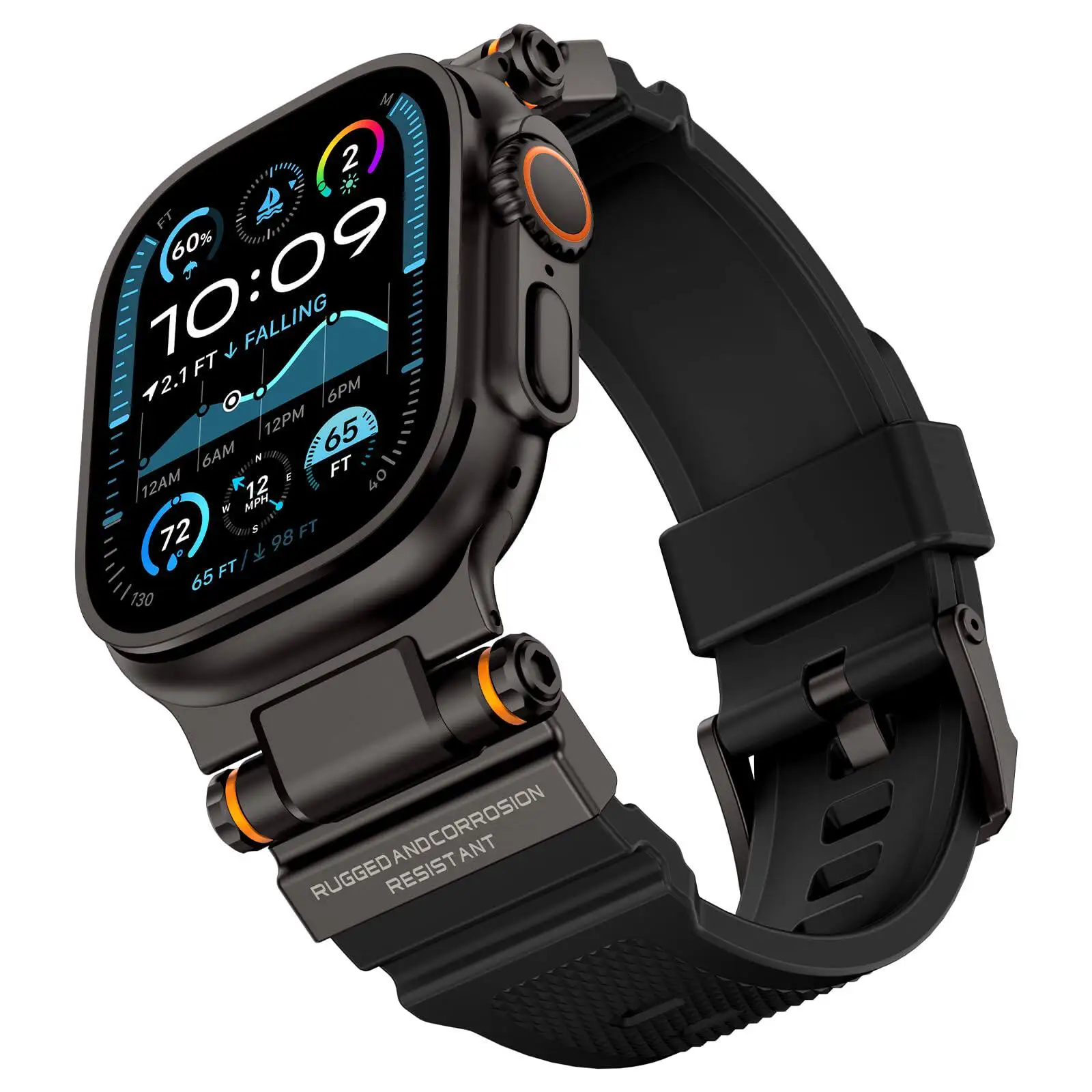 Titanium Silicone Apple Watch Strap in Elegant Gray