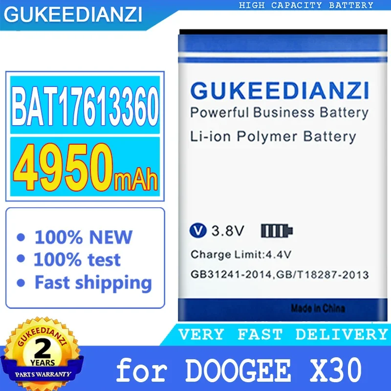 

GUKEEDIANZI Battery for Doogee X30 X 30, Big Power Battery, Smart Phone Battery, BAT17613360, 4950mAh