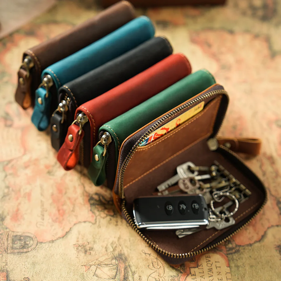 Zipper Key Holder Wallet Car Key Protector Bag Credit Card Case Multifunction Money Wallet Coin Purse