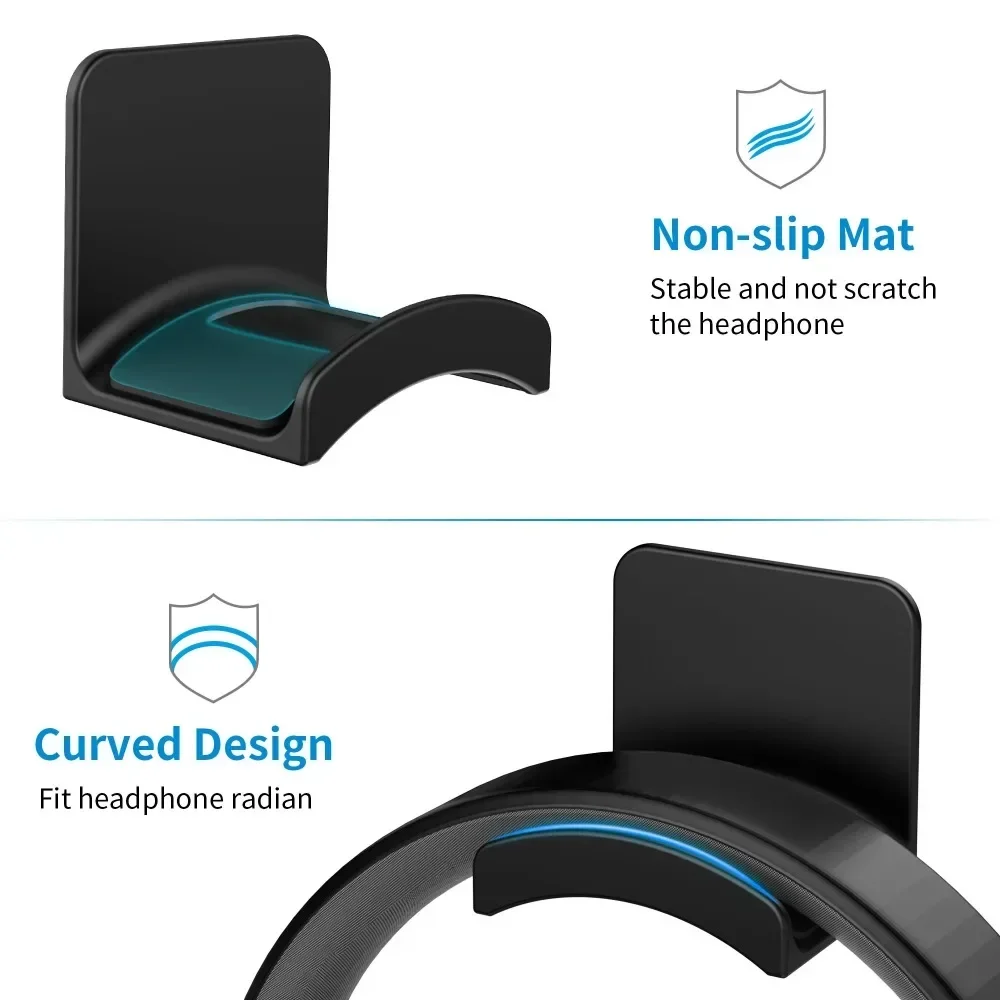Headphone Bracket Storage Hook Dormitory Wall-mounted Computer Headset Holder Earphone Display Stand Racks