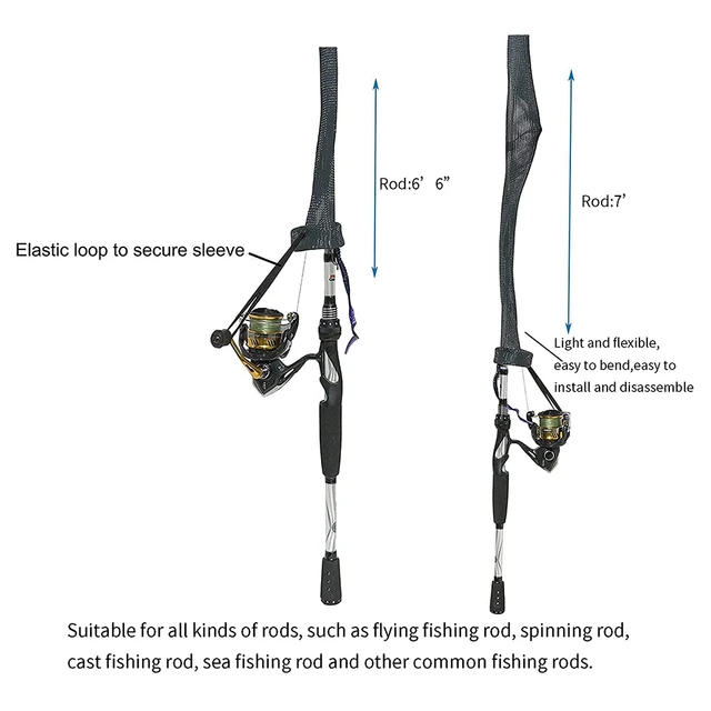 7Pcs Fishing Rod Cover,Casting/Spinning Fishing Rod Socks Braided