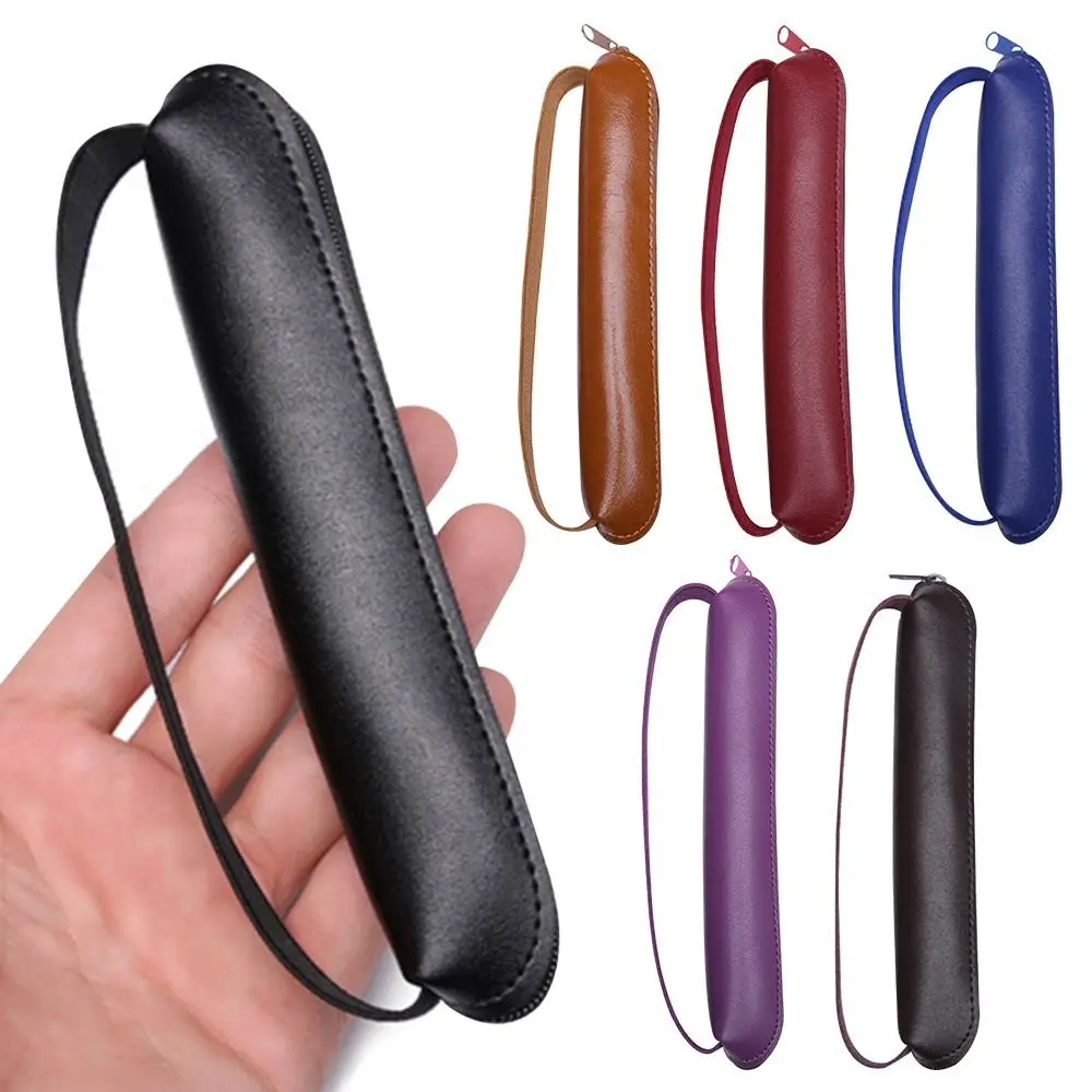 

Hot Sale Elastic Band Pu Leather Pencil Case Pen Clip Pen Bag Pen Holder