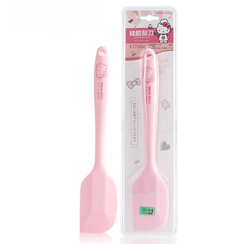 

New Hello Kitty anime peripheral cute cartoon high temperature resistant scraper mixing scraper creative kawaii silicone spatula