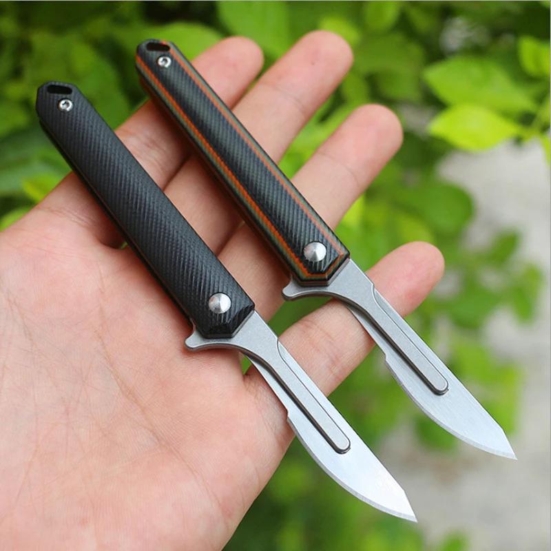 Mini Scalpels G10 58 60HRC Handle Folding Scalpel EDC Quick Open