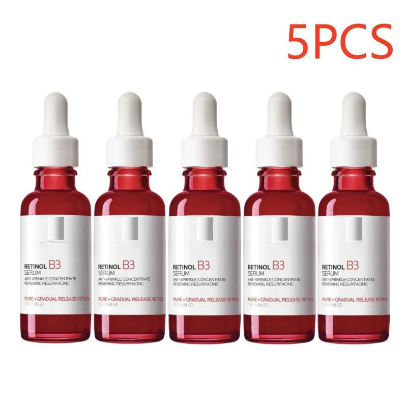 

5PCS Retinol B3 Facial Serum Anti Aging Anti-Wrinkles With Vitamin B3 Reduce Fine Lines Improve Skin Texture Resurfacing Essence