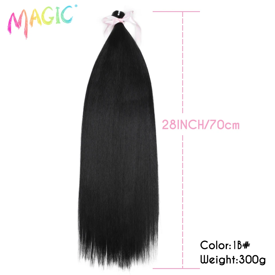 Magic Ariel Glattes Pferdehaar Synthetisches Haar 28 Zoll Haarbündel Häkelzöpfe Haarflechtung Ombre Häkelhaarverlängerungen – Detail 7