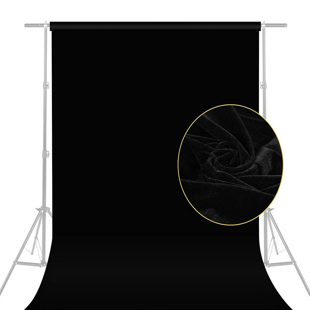 Selens 2x3M Black Velvet Backdrop Cloth Photography Photo Studio Black Backdrop Washable Velvet